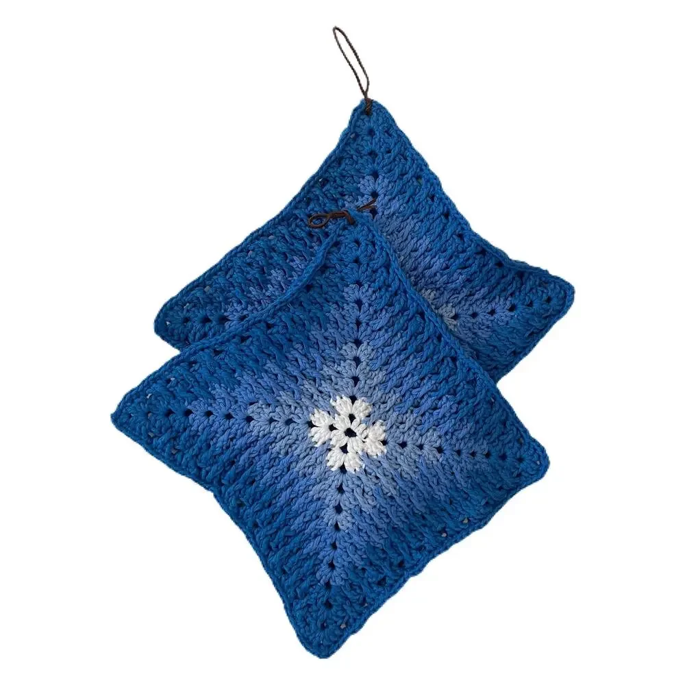 Handmade Crochet Mosaic Granny Square Pot Holders